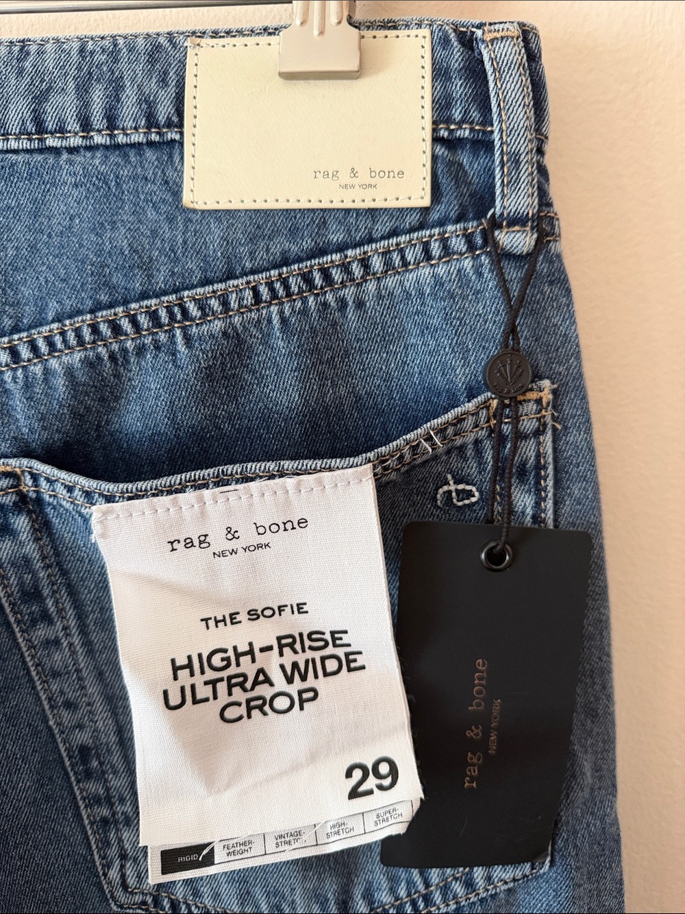 Rag and Bone The Sofie High Rise Ultra Wide Leg Crop Size 29 - Picture 5 of 8
